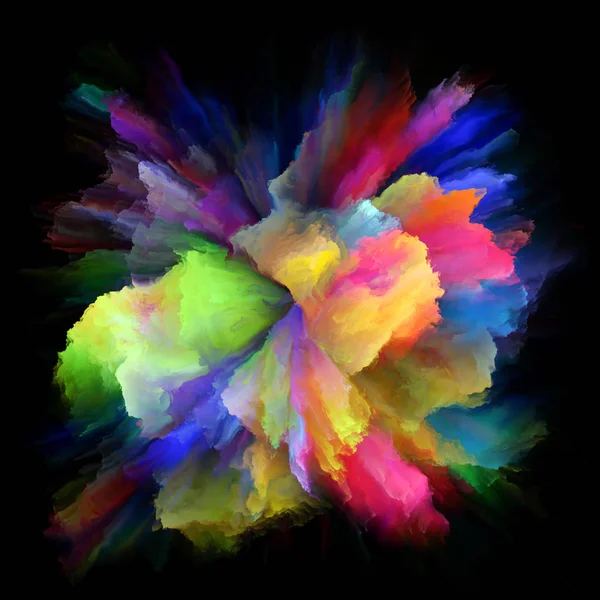 色の感情シリーズ 想像力 創造性のアートとデザインをテーマにデザインを補完するためにカラー バースト スプラッシュ爆発の背景 — ストック写真