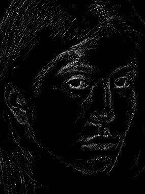 İnsan kişiliğinin, anımsatan Bu konu üzerine siyah arka plan üzerine kadın portre gösteriyor. Geleneksel medya serisi.