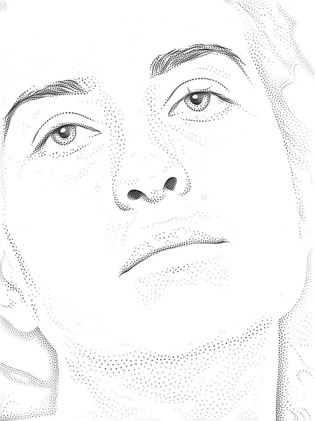 Stippling Retrato en blanco . — Foto de Stock