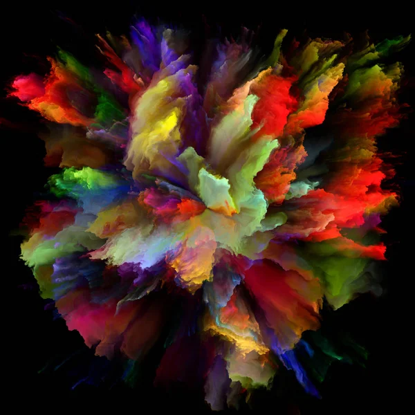 仮想のカラフルな塗料スプラッシュ爆発 — ストック写真