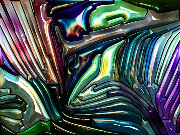 Vidro de cor iridescente complexo — Fotografia de Stock