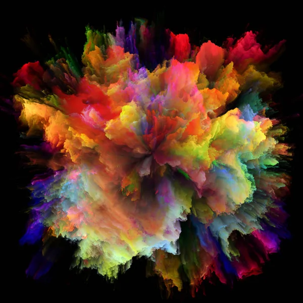 Esplosione di spruzzi di vernice colorata virtuale — Foto Stock