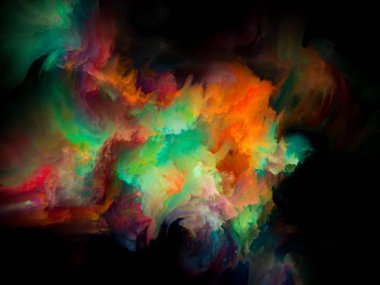 Tasarım, yaratıcılık, ilham ve sanat üzerine soyut arkaplan boyası. 3B Renk Serisi.