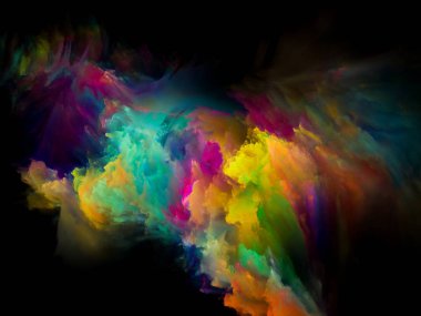 Tasarım, yaratıcılık, ilham ve sanat üzerine soyut arkaplan boyası. 3B Renk Serisi.