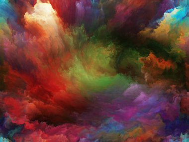 Soyut Arkaplan serisi. Sanat, yaratıcılık ve hayal gücü üzerine bir metafor olarak tuval üzerinde renk ve hareketten oluşan tasarım