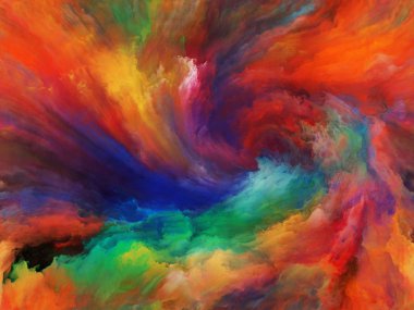 Soyut Renk serisi. Sanat, yaratıcılık ve hayal gücü konularında tuval üzerinde hareket halindeki renkli boya arkaplanı