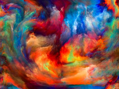 Soyut Arkaplan serisi. Sanat, yaratıcılık ve hayal gücü konularında yaratıcı bir düzenleme ve tuval üzerinde hareket