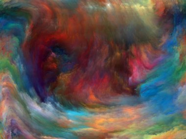 Soyut renk serisi. Sanatsal soyutlama hareket üzerine yağlıboya sanat, yaratıcılık ve hayal gücü konusunda renkli boya oluşur