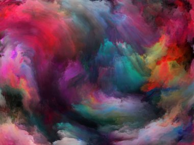 Soyut Arkaplan serisi. Sanat, yaratıcılık ve hayal gücü üzerine bir metafor olarak tuval üzerinde renk ve hareketten oluşan tasarım