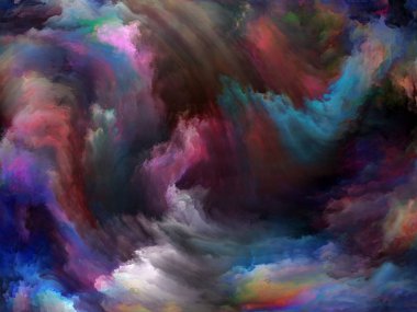 Soyut Arkaplan serisi. Renk ve tuval üzerinde hareketin kompozisyonu ve sanat, yaratıcılık ve hayal gücüyle mecazi bir ilişkisi