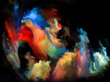 Akışı serisi renk. Konu müzik, yaratıcılık, hayal gücü, sanat ve tasarım dijital boya streams sanatsal soyutlama oluşan