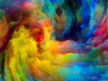 Soyut Renk serisi. Sanat, yaratıcılık ve hayal gücü konularında tuval üzerinde hareket halindeki renkli boya arkaplanı