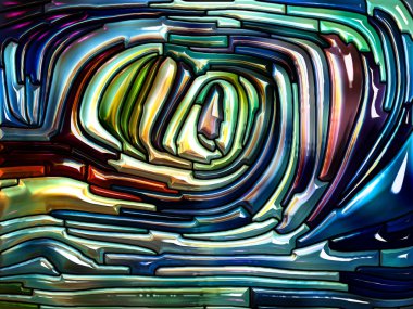 Sıvı desen serisi. Vitray tasarım anımsatan Art Nouveau doğa, güzellik ve Maneviyat konuda kompozisyon