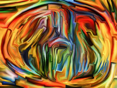 Desen renk serisi. Hayal gücü, yaratıcılık ve sanat konusunda boyalı vitray deseninin arka plan tasarım