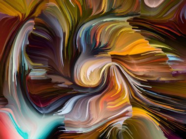 Sıvı renkli serisi. Yaratıcılık, sanat ve tasarım mecazi ilişki ile çok renkli boya çizgiler bileşimi