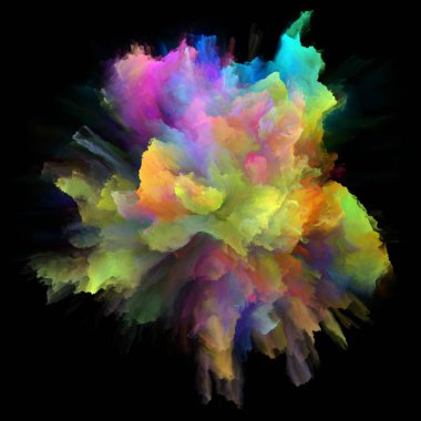 Duygu serisi renk. Renk patlaması sıçrama patlama hayal gücü, yaratıcılık sanat ve tasarım projeleri için bileşimi