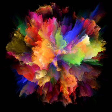 Duygu serisi renk. Renk patlaması sıçrama patlaması konu, hayal gücü, yaratıcılık sanat ve tasarım arka plan kompozisyonu