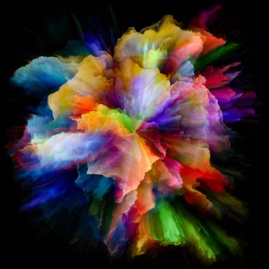 Renkli Duygular serisi. Renk patlamasından oluşan görsel çekici arkaplan hayal gücü, yaratıcılık sanatı ve tasarım üzerine çalışmalar için sıçrama patlaması