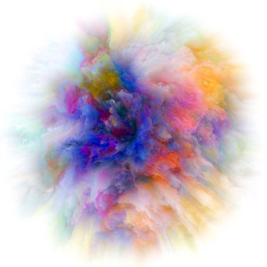 Duygu serisi renk. Renk patlama yaratıcı düzenleme, hayal gücü, yaratıcılık sanat ve tasarım konuda kavramı mecaz olarak