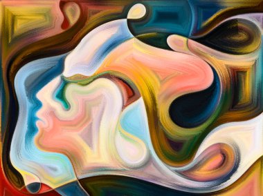 İnsan dokusu serisi. İnsan yüzünün düzenlenmesi, zengin renkler, organik dokular, iç dünya, akıl, ruh ve doğa konularındaki kıvrımlar.