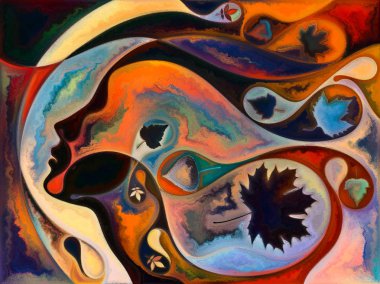 İç doku serisi. Görsel olarak çekici zemin yapılan yüzler, renkler, Organik dokular, eğriler düzenleri iç dünya, aşk, ilişkiler, ruh ve doğa uygun akan