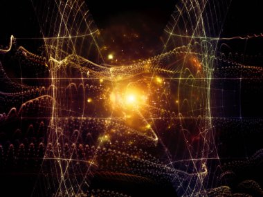 Dijital Rüyalar serisi. Bilim, eğitim, bilgisayarlar ve modern teknoloji konularında sanal görselleştirme bileşenlerine sahip teknoloji arka planından oluşan soyut tasarım