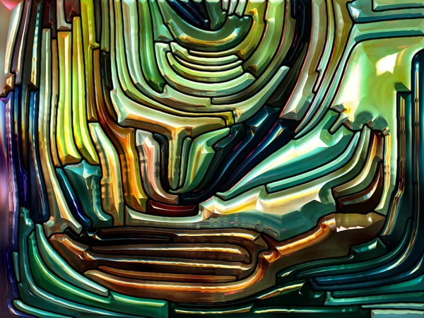 カラーパターンシリーズ アール ヌーヴォーを思わせる鉛ガラスの背景デザイン 自然と美と精神性の作品 — ストック写真