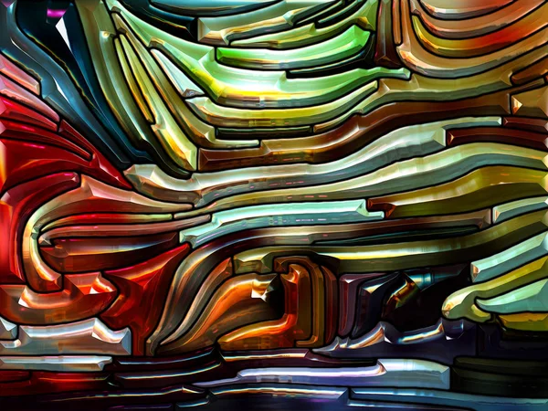 Vloeibaar Patroon Serie Grafische Compositie Van Gebrandschilderd Glas Design Doet — Stockfoto