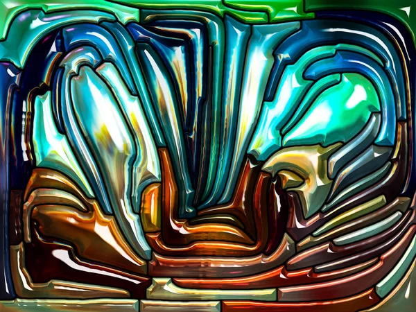 Vloeibaar Patroon Serie Artistieke Abstractie Bestaande Uit Glas Lood Design — Stockfoto