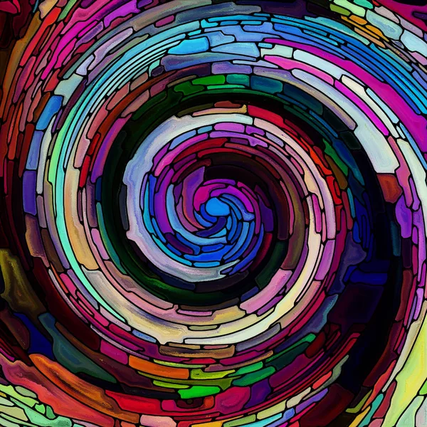 Spiral Twirl Serien Kreativa Arrangemang Målat Glas Virvel Mönster Färg — Stockfoto