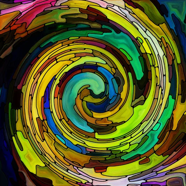 Serie Espiral Twirl Diseño Hecho Vidrio Colores Patrón Remolino Fragmentos — Foto de Stock