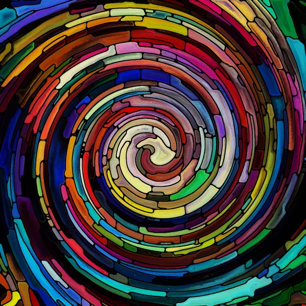 Spiraal Twirl Serie Achtergrond Van Gebrandschilderd Glas Swirl Patroon Van — Stockfoto