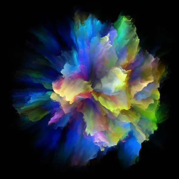 色の感情シリーズ 色バーストのスプラッシュ爆発は 想像力 創造性の芸術とデザインの主題のための創造的な配置 — ストック写真