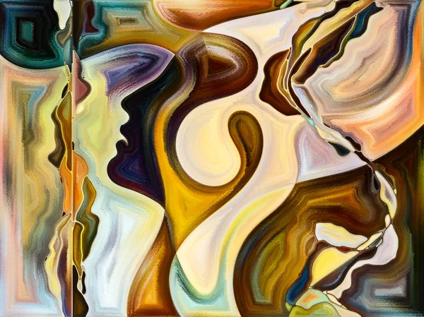 Innere Texturreihe Anordnung Von Menschlichem Gesicht Farben Organischen Strukturen Fließenden — Stockfoto