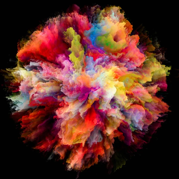 Vie numérique de l'explosion colorée d'éclaboussure de peinture — Photo