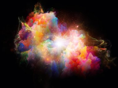 Kozmik Çiçek serisi. Sanat, tasarım, yaratıcılık ve hayal gücüyle ilgili projelerde uygun zengin renkli dokuların soyut bileşimi