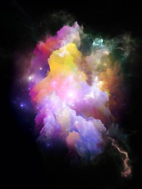 Kozmik çiçek serisi. Sanat, tasarım, yaratıcılık ve hayal gücü için bir metafor olarak zengin renkli dokular oluşan tasarım