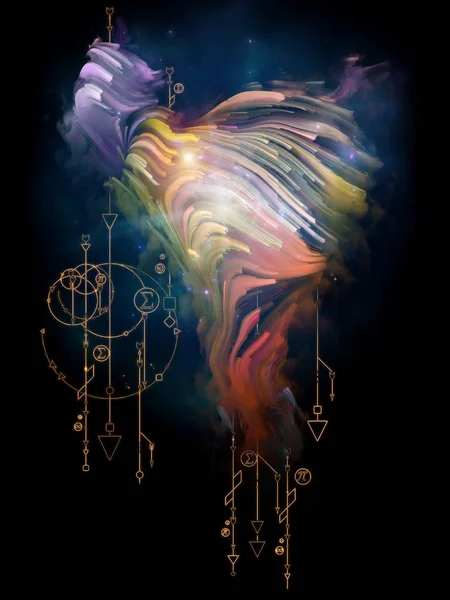 조디악의 플라토 시리즈 자아의 주제에 프랙탈 성운과 신비한 점성술 신비로운 — 스톡 사진