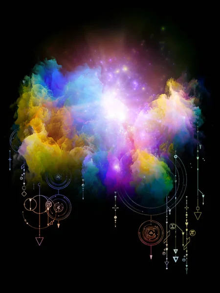 Math Dream Platonic Space Series Abstract Fractal Nebula Mystic Signs — Stock Photo, Image