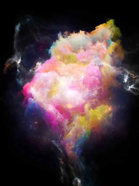 Nebula Paint Cosmic Flower Series Abstract Arrangement Rich Colorful Textures — Stock Photo, Image