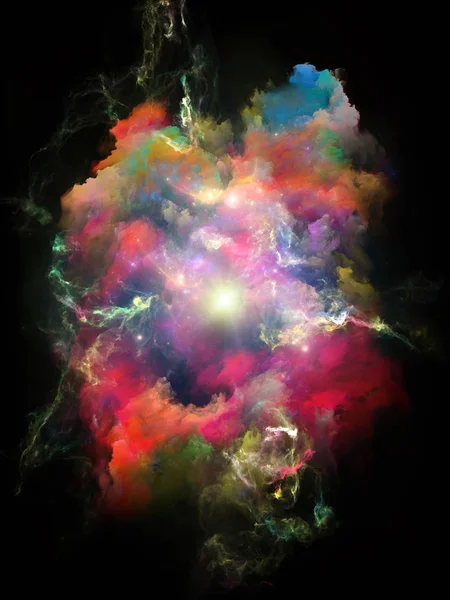Heller Nebel Kosmische Blütenserie Kulissengestaltung Mit Farbenfrohen Texturen Für Werke — Stockfoto