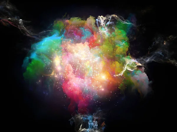 发光星云Light Nebula 宇宙之花系列 以艺术 创意和想象力为主题的丰富多彩的纹理构成的抽象背景 — 图库照片