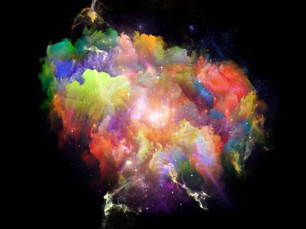 Kosmische Blume Komposition Von Farbenfrohen Texturen Für Kunst Design Kreativität — Stockfoto