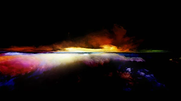 Céus Eternos Série Pintura Perspectiva Arranjo Abstrato Nuvens Cores Luzes — Fotografia de Stock