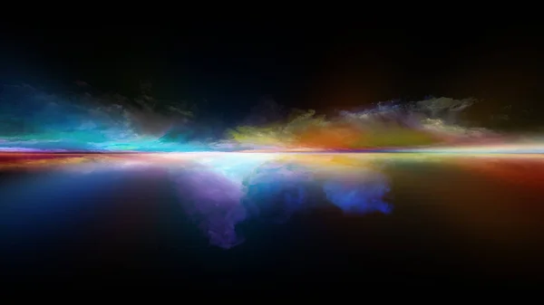 Seria Perspektywa Paint Abstrakcyjny Design Wykonany Chmur Kolorów Świateł Linii — Zdjęcie stockowe
