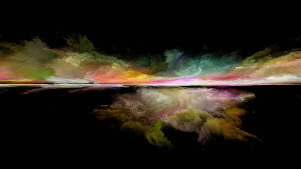 Céus Eternos Série Pintura Perspectiva Arranjo Nuvens Cores Luzes Linha — Fotografia de Stock