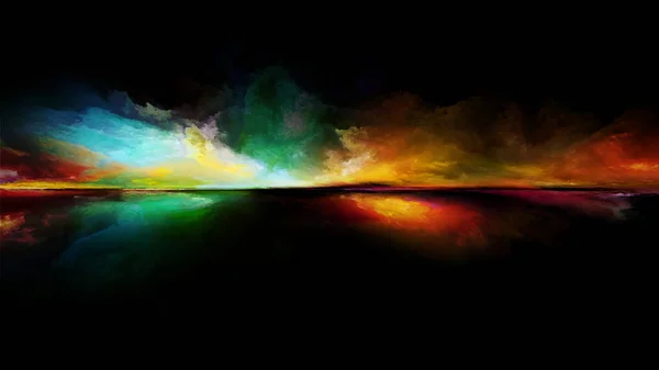 Série Pintura Perspectiva Design Abstrato Feito Nuvens Cores Luzes Linha — Fotografia de Stock