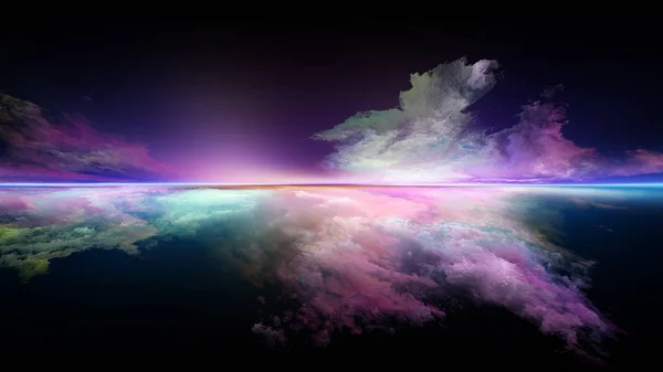 Serie Pintura Perspectiva Diseño Abstracto Hecho Nubes Colores Luces Línea — Foto de Stock