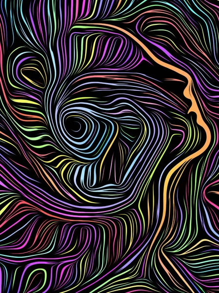 Mente espiral Woodcut — Fotografia de Stock