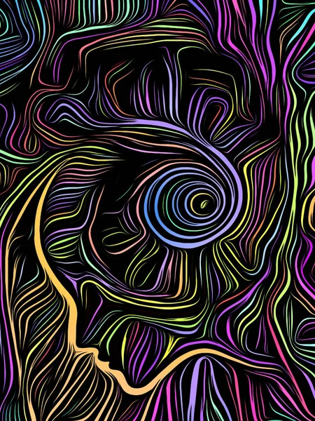 Hersenen Swirl houtsnede — Stockfoto